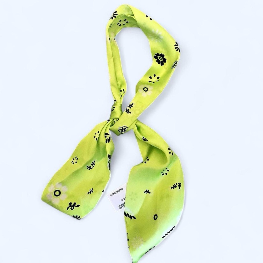Forever 21 bright neon green bandana neck scarf headband - western festival